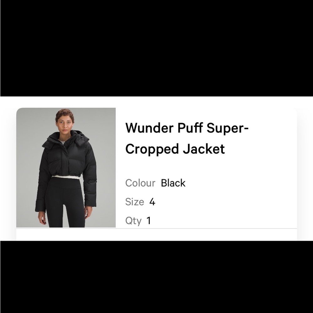 Lululemon Wunder Puff Super Cropped Jacket